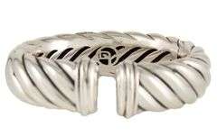 David Yurman Sculpted Waverly Cuff Bracelet in Sterling and Stainless Steel