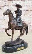 Horse and Cowboy Bronze Sculpture