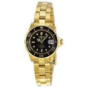 Invicta Pro Diver Women's Gold-Plated Stainless Steel Watch with Black Dial