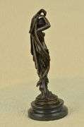 Nude Lady with Angel Bronze Statue