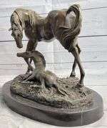 Horse and Colt Bronze Sculpture
