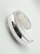 925 Sterling Silver Vintage Wide Polished Cuff Bracelet