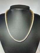 Sparkling Yellow Gold Plated 36 Ctw CZ Tennis Necklace