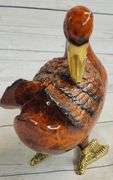 Standing Duck Brass Cold Painted Bird Sculpture