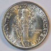 Superb Gem BU 1936-S Mercury Dime. Full Split Bands
