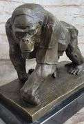 Mighty Brazilian Gorilla in Jungle Bronze Sculpture