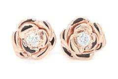 10kt Yellow gold Disney Enchanted 1/10ctw diamond belle earrings