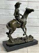 Cowboy with Faithfull Horse Bronze Sculpture