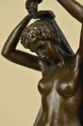 Nude Lady with Angel Bronze Statue