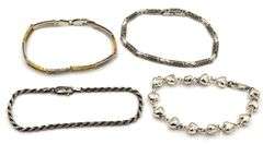 Group lot of Vintage 925 sterling silver 4 bracelets