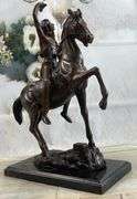 Man on Horse The Scalp Bronze Statue