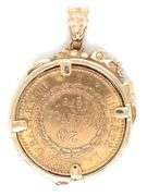1876 French Angel 20 Francs Coin Pendant