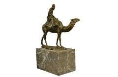 Arab Man Riding Camel Bronze Sculpture