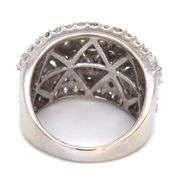 14kt White gold 2.50ctw multi row diamond wide band