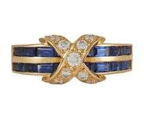 Tiffany & Co. Signature X 1.60ctw Sapphire and 0.60ctw Diamond Ring in 18K