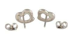 Tiffany & Co. Elsa Peretti 0.20ctw Diamond Open Heart Stud Earrings in Platinum
