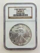 2003 American Silver Eagle, NGC MS69 Milkspots*
