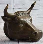 Male Bull Wall Mont Bronze Sculpture