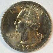 Superb Gem BU 1995-P Large Broadstruck Washington Quarter Error piece