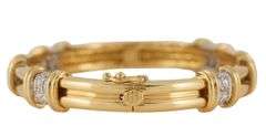 Tiffany & Co 1.92ctw Diamond Station Two Tone Bangle Bracelet in 18K