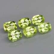 Checkerboard and cushion cut? Wow! 5.60ct set of Peridot!
