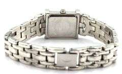 Eccliaci sterling silver quartz diamond bezel watch