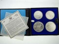1976 Canadian Olympics Sterling Silver 4 Coin Set