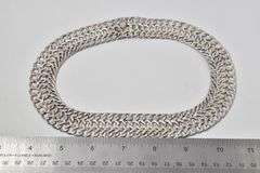 Sterling Silver Woven Chain Link Choker Necklace