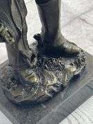 Hot Cast Cowgirl with Saddle Bronze Sculpture