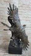 Indian Native Chief Eagle Bust Sculpture on Marble Base Statue