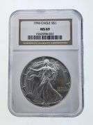 1994 American Silver Eagle, NGC MS69