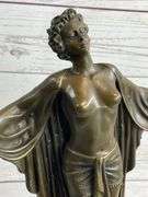 Art Nouveau Nude Woman Awakening Bronze Sculpture