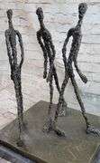 Three Walking Man Bronze Sculpture