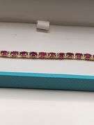 14k Gold Certified Ruby Bracelet with Diamond Accents