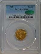 1926 $2.50 Indian Head Quarter Eagle Gold Coin – PCGS MS64+ CAC