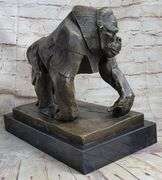 Mighty Brazilian Gorilla in Jungle Bronze Sculpture