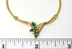 Simple Elegance in a 14K Marquise Emerald Necklace