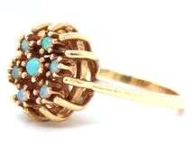 Colorful 14k YG Opal Snowflake Ring