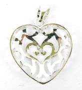 Italian Milor Sterling Open Work Heart Pendant
