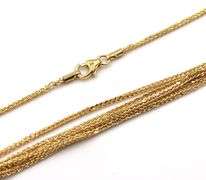 10kt Yellow gold multi layer chain wheat chain necklace