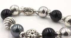 David Yurman Elements black onyx and Hematite bead bracelet