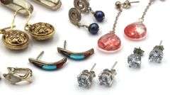 Group lot of Vintage 925 sterling silver earrings