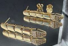 18K GOLD SERPENTI VIPER INSPIRED NECKLACE EARRINGS SET SWAROVSKI