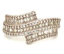 925 Sterling silver cubic zirconia crossover ring