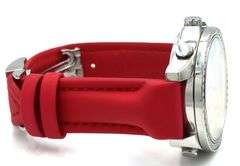 Jacob & Co five time zone quartz 40mm diamond bezel on red trap leather watch