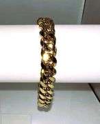 Huge 45 Gram Yellow 14 Kt Gold Plate Cuban Curb Link Bracelet