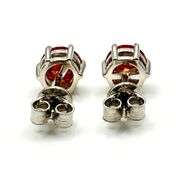 Dazzling White Gold Plate 2 Ctw Simulated Padpaparacha Sapphire Earrings