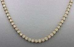 10kt Yellow gold 3.85ctw diamond tennis necklace