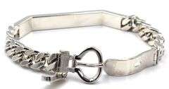 925 Sterling silver ID bracelet with buckle clasp