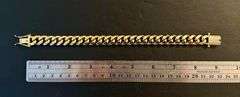 Huge 73.1 Gram Yellow Gold Plate Cuban Curb Link Bracelet